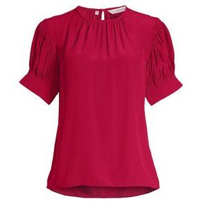 Rebecca Taylor Silk Short-Sleeve Blouse